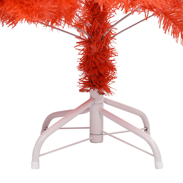 VIDAXL - vidaXL Arbre de Noël artificiel pré-éclairé et boules rouge 150 cm PVC - large