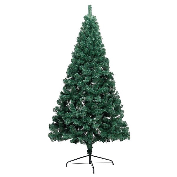 VIDAXL - vidaXL Demi-arbre de Noël artificiel pré-éclairé et boules vert 240 cm - large