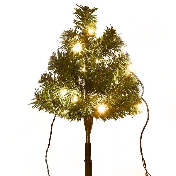 VIDAXL - vidaXL Arbres d'allée de Noël 6 pcs avec LED blanc chaud 45 cm PVC - large