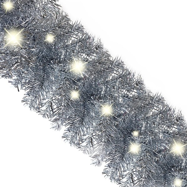 VIDAXL - vidaXL Guirlande de Noël avec lumières LED 10 m Argenté - large