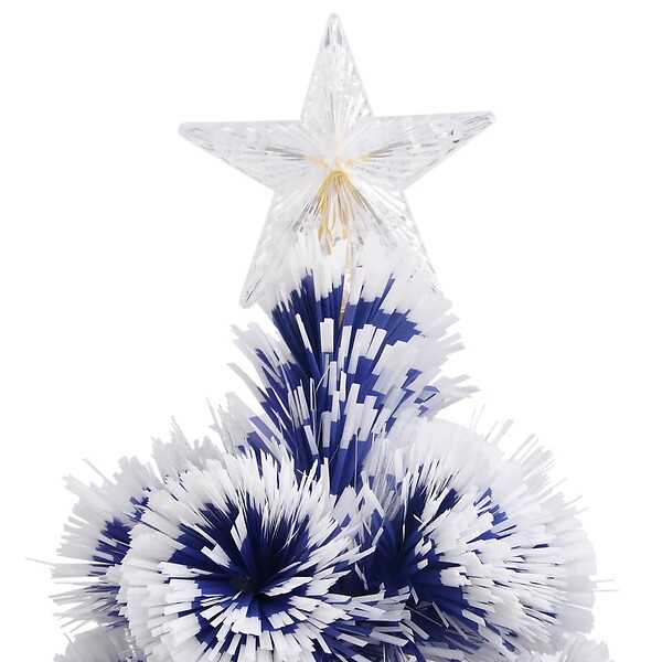 VIDAXL - vidaXL Arbre de Noël artificiel pré-éclairé blanc/bleu fibre optique - large