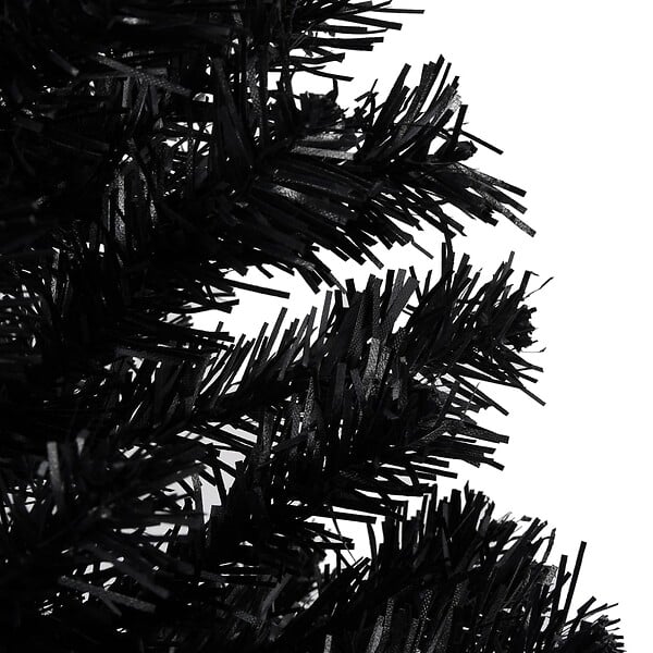VIDAXL - vidaXL Arbre de Noël artificiel pré-éclairé et boules noir 120 cm PVC - large