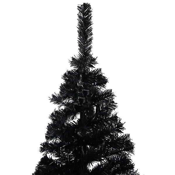 VIDAXL - vidaXL Arbre de Noël artificiel pré-éclairé et boules noir 120 cm PVC - large