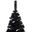 VIDAXL - vidaXL Arbre de Noël artificiel pré-éclairé et boules noir 120 cm PVC - vignette