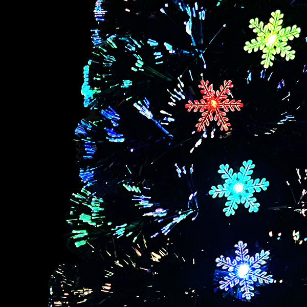 VIDAXL - vidaXL Sapin de Noël et flocons de neige LED Noir 150 cm Fibre optique - large