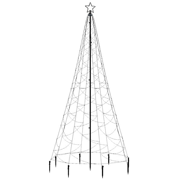 VIDAXL - vidaXL Arbre de Noël avec poteau en métal 500 LED bleues 3 m - large