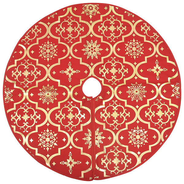 VIDAXL - vidaXL Jupe de sapin de Noël de luxe avec chaussette Rouge 122cm Tissu - large