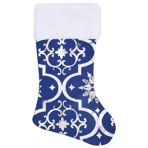 VIDAXL - vidaXL Jupe de sapin de Noël de luxe avec chaussette Bleu 150 cm Tissu - large