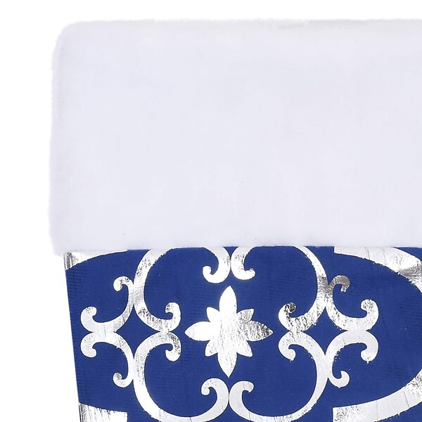 VIDAXL - vidaXL Jupe de sapin de Noël de luxe avec chaussette Bleu 150 cm Tissu - large