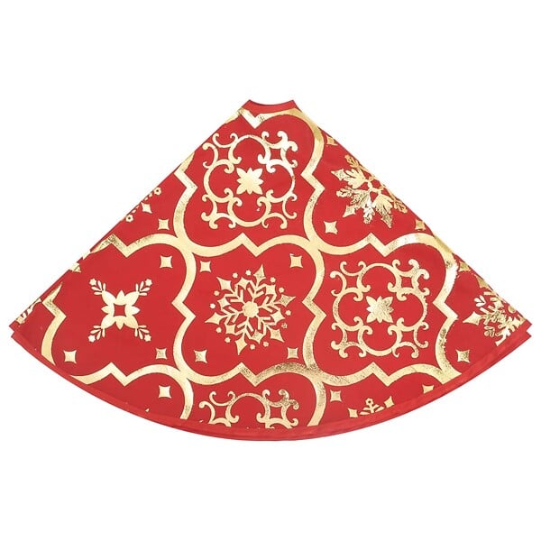VIDAXL - vidaXL Jupe de sapin de Noël de luxe avec chaussette Rouge 90 cm Tissu - large