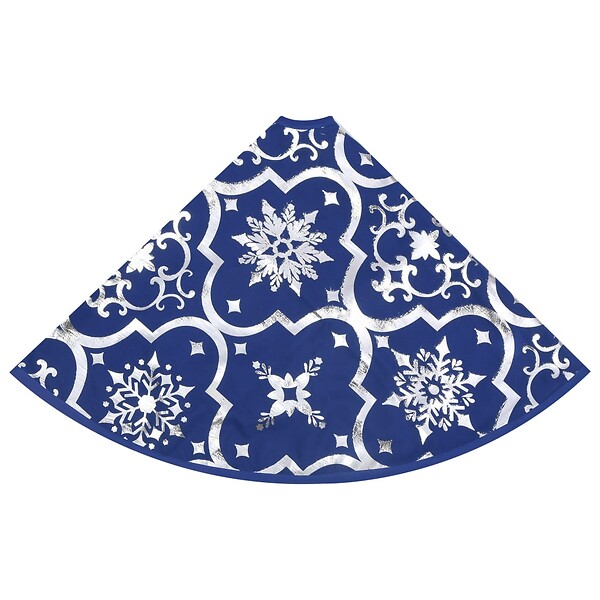 VIDAXL - vidaXL Jupe de sapin de Noël de luxe avec chaussette Bleu 90 cm Tissu - large