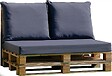 ANJOSA - Lot de 3 coussins pour palette polycoton - Gris anthracite - vignette