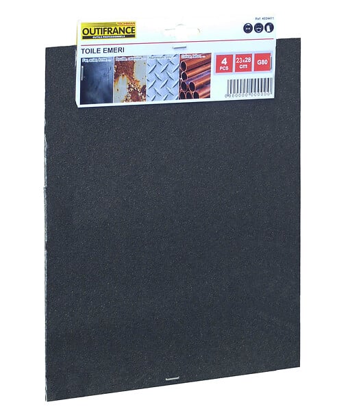 OUTIFRANCE - Toile émeri 23x28 cm gr.100 - Lot de 50 feuilles - large