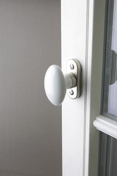 CENTRALE BRICO - Crémone Uni, porcelaine de limoges nickelé mat blanc - large