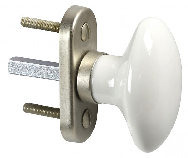CENTRALE BRICO - Crémone Uni, porcelaine de limoges nickelé mat blanc - large