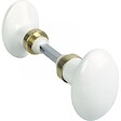 CENTRALE BRICO - Lot de 2 boutons de porte Porcelaine porcelaine de limoges laitonné - vignette