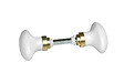 CENTRALE BRICO - Lot de 2 boutons de porte Porcelaine porcelaine de limoges laitonné - vignette