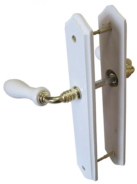 CENTRALE BRICO - 2 poignées de porte Bois sans trou, bois entraxe 195 mm - large