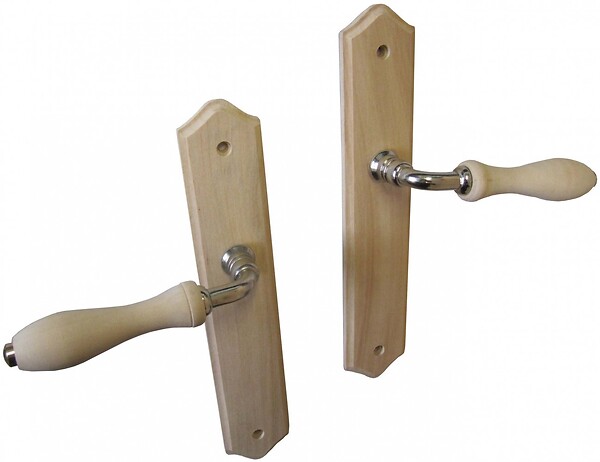 CENTRALE BRICO - 2 poignées de porte Bois sans trou, bois entraxe 195 mm - large