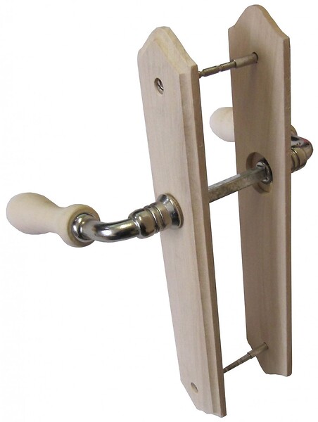 CENTRALE BRICO - 2 poignées de porte Bois sans trou, bois entraxe 195 mm - large