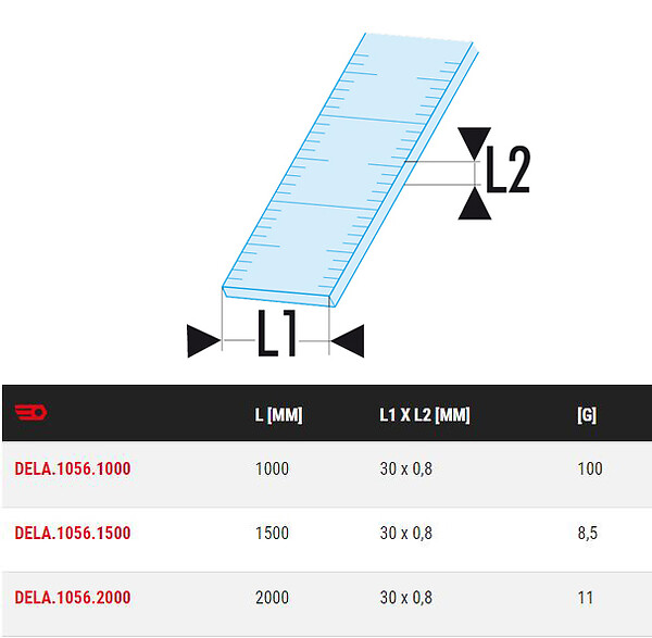 FACOM - Réglet 'long' semi-rigide inox 1 face 1000mm - FACOM - DELA.1056.1000 - large