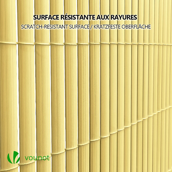 VOUNOT - Canisse PVC brise vue renforce avec attaches de fixation 90x300cm beige - large
