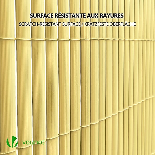VOUNOT - Canisse PVC brise vue renforce avec attaches de fixation 80x300cm beige - large