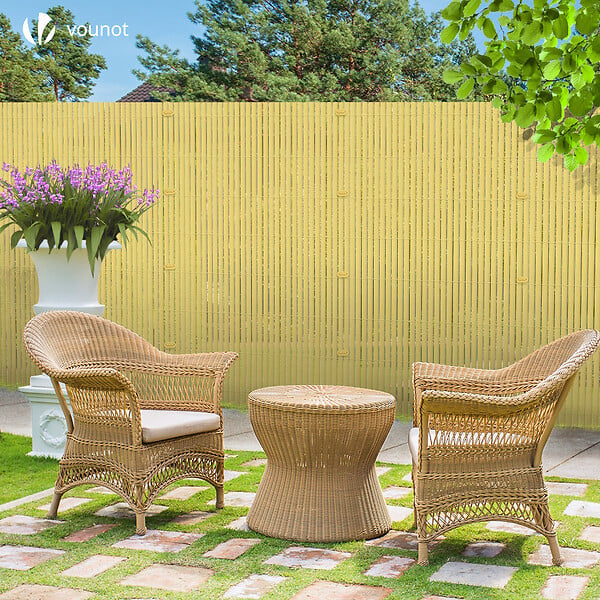 VOUNOT - Canisse PVC brise vue renforce avec attaches de fixation 80x300cm beige - large