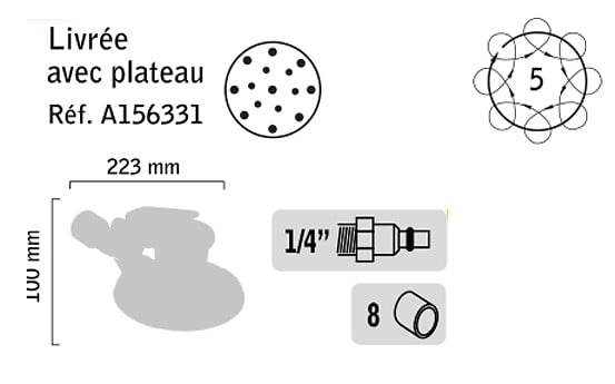 GENERAL PNEUMATIC - Ponceuse orbitale pneumatique D 150mm - GENERAL PNEUMATIC - GP4643 - large