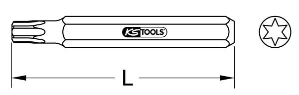 KS TOOLS - KSTOOLS - Embout de vissage torx 10 - Entrainement 10mm - L75 mm - 975.2010 - large