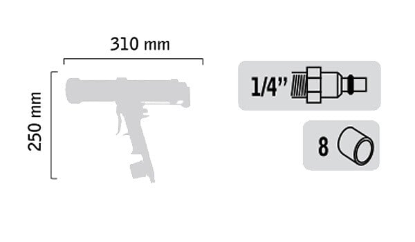 GENERAL PNEUMATIC - Pistolet à  cartouche et poche pneumatique 310-400ml - GENERAL PNEUMATIC - GP6119 - large