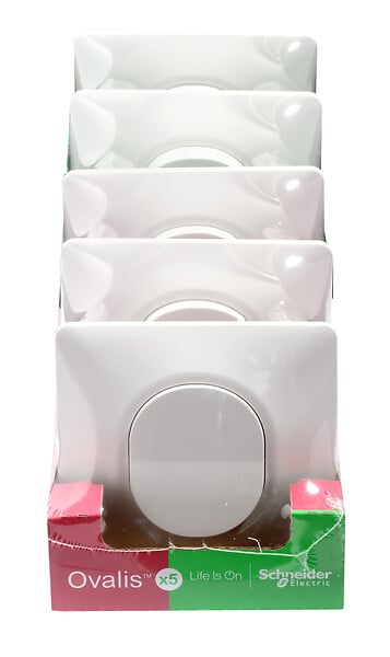 SCHNEIDER ELECTRIC - Interrupteurs va-et-vient Ovalis Blanc Monobloc - Lot de 5 - large