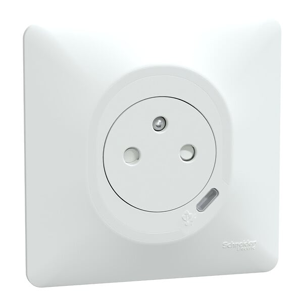 SCHNEIDER ELECTRIC - Prise combinée Ovalis 2P+T USB-C Blanc - griffes - large