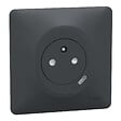 SCHNEIDER ELECTRIC - Prise 2P+T affleurante + USB-C Ovalis - Anthracite - 10,5 W - vignette