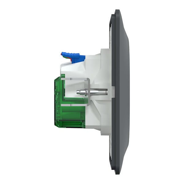 SCHNEIDER ELECTRIC - Prise 2P+T affleurante + USB-C Ovalis - Anthracite - 10,5 W - large