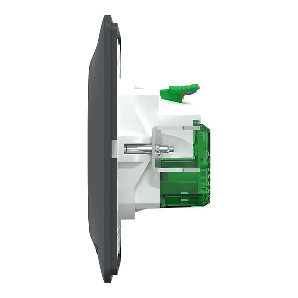 SCHNEIDER ELECTRIC - Prise 2P+T affleurante + USB-C Ovalis - Anthracite - 10,5 W - large