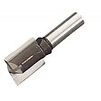 LEMAN - Fraise carbure monobloc brasé queue lisse 2 coupes droites coupe frontale diamètre 16 mm, queue 10 mm - vignette