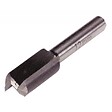 LEMAN - Fraise carbure monobloc brasé queue lisse 2 coupes droites coupe frontale diamètre 16 mm, queue 10 mm - vignette