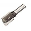 LEMAN - Fraise carbure monobloc brasé queue lisse 2 coupes droites coupe frontale diamètre 12 mm, queue 10 mm - vignette