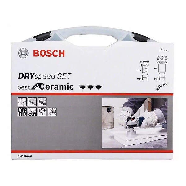 BOSCH - Coffret 5 scie trépans Diamant DrySpeed   BOSCH 2608576669 - large