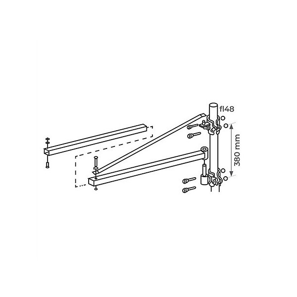 STOCKMAN - Potence tournante MF60/75 pour treuil MB 600kg Stockman - large