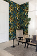 GRANDECO - Papier peint vinyle intissé Canopy - Bleu - L.53xl.1003cm - vignette