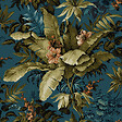 GRANDECO - Papier peint vinyle intissé Canopy - Bleu - L.53xl.1003cm - vignette