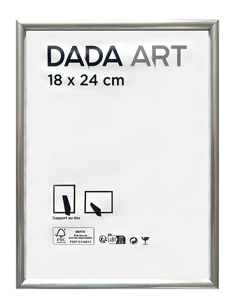 DADA ART - Cadre en PVC Mila - Argent - L.18xl.24cm - large