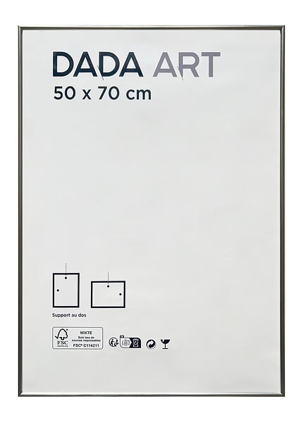 DADA ART - Cadre en PVC Mila - Argent - 50x70cm - large