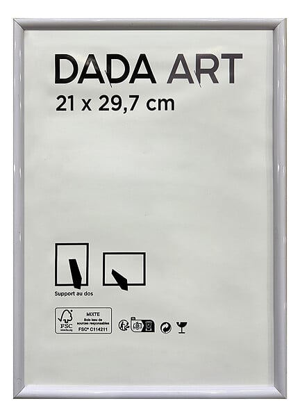 DADA ART - Cadre photo PVC Mila - Blanc - 21x29,7cm - large