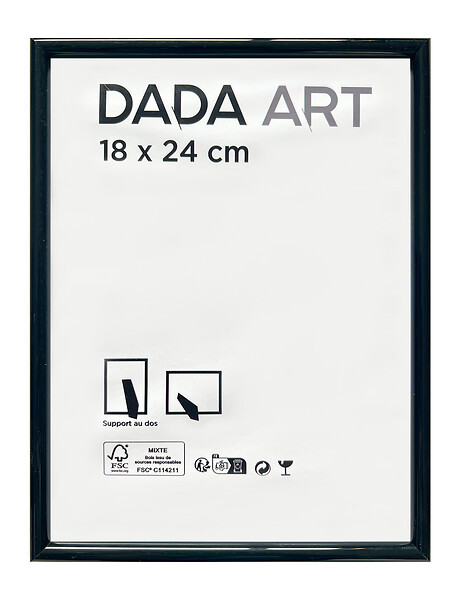 DADA ART - Cadre photo PVC Mila - Noir - 18x24cm - large