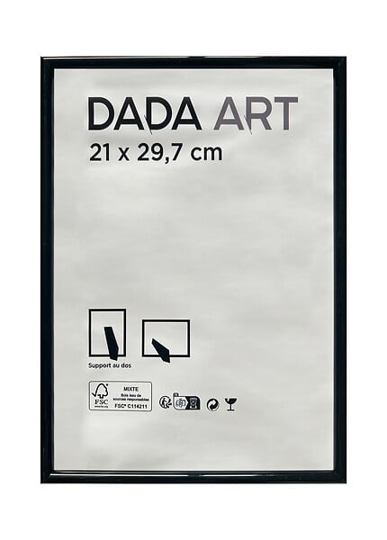 DADA ART - Cadre en PVC Mila pour photo A4 - 21x29,7cm - Noir - large