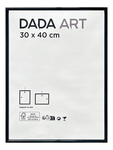 DADA ART - Cadre photo PVC Mila - Noir - 30x40cm - large
