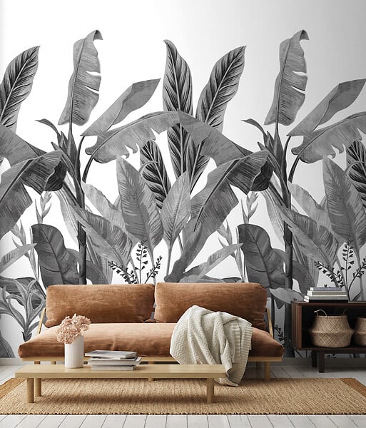 GRANDECO - Papier peint panoramique Graphic Palms - H.280xl.159cm - large